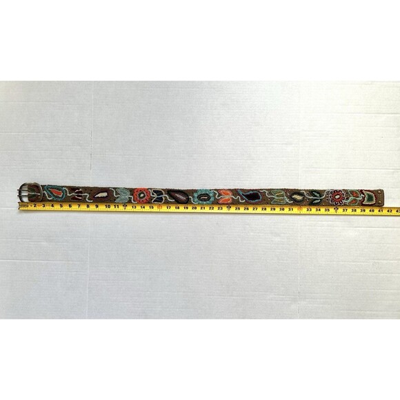 Pistil 100% Wool Embroidered Boho Belt Women's 1.75” Size M Adjustable Floral - Picture 3 of 10